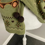 Heirloom Collections Camo Bears Christmas Sweater Cardigan Green Size XL Army Black Photo 3