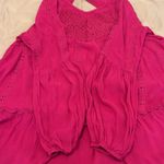 NWT Adiva bright pink LS mini dress or tunic keyhole flowy flouncy ruffles lace Pink Photo 9