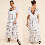 Free People Western Bohemian Jamie Embroidered Maxi Dress Size Large Ethereal Photo 9