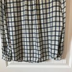 Joie  | Long Sleeve Button Up‎ Blouse Ivory Black Plaid | Women's L Photo 5