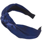 Bundle of 2 Twist Wrap Satin Headbands in Yellow and Navy NWOT Blue Photo 0