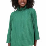 Tuckernuck Green Faye Tie Back Blouse Shirt Top size Medium Photo 0