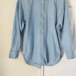 J.Crew  Relaxed Fit Chambray Shirt Womens 8 Blue Long Sleeve Button Up Preppy Photo 4