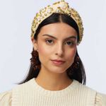 Lele Sadoughi 
Embellished Striped Cotton Knotted Headband Photo 1
