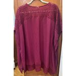 Merona Swimsuit Coverup Cover Up Crochet Tassels Wine Red Women’s M Photo 3