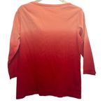 Pendleton Round Up “Let’er Buck” Rodeo Top, 3/4 Sleeve, Ombré Coral Orange, Sz M Photo 2