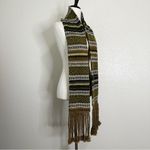 NWOT Andes Gifts Alpaca Blend Fair Isle Peruvian & Bolivian Hand Knit Scarf Green Photo 1