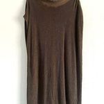 XCVI  Poncho Open Back Long Ribbed cape Mock Neck Pullover Duster Brown Sz Small Photo 0