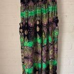 Kathmanda imports pants medium to large Paisley Print Green Black purple hippie Photo 0