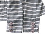 Wet Seal Vtg 90s  Striped Fitted Knit Patch Pockets Gray Blazer Size S Preppy Photo 4