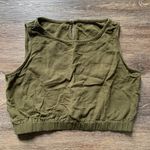 Olive Green Cotton Crop Top and Shorts Set M Size M Photo 2