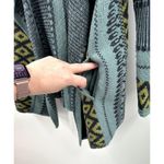 J. Jill Alpaca Wool Tribal Knit Sweater Fair Isle Open Front Cardigan Jacket XS Blue Photo 3