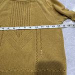 Free People ‎ Mustard Yellow Cotton Wool Blend Knit Sweater Keyhole Back M Photo 4