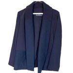 Magaschoni  open silk cashmere knit collar navy blazer size 4 Photo 0