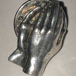 BSD Vintage Silver Tone Praying Hands Pin Photo 0