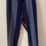 EXPRESS  Tapered Ankle Pants Women's - Size 2R - Navy Blue Striped Photo 0