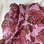 Elie Tahari Elie  Pink Red Floral Flutter Sleeve Blouse Size Small EUC #5617 Photo 1