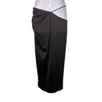 H:ours Revolve Sonnie Cutout Midi Asymmetrical Black Satin Slip Skirt S Photo 6