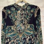 Free People  Lady luck printed tunic mini dress mock neck open back paisley Small Photo 4