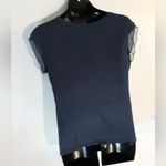 Style & Co navy blue sheer sleeves top Photo 1