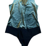 Commando Velvet Thong Bodysuit Shirt Top Blouse V-Neck Layering Size Medium Photo 0