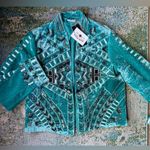 Crazy Train NWT embroidered beaded velvet boho blazer jacket, size medium Photo 8