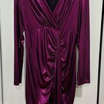Metallic magenta ruffle dress Size XL Photo 0