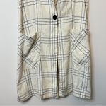 Anthropologie  Maeve Linen Blend Long Striped Vest Cream Size 10 Neutral Cardigan Photo 4