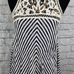 Hazel Boutique Hazel 100% cotton striped dress with lace size medium women Photo 3