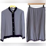 Vintage Women’s Smoky Purple Plum Silk With Velvet Trim Blouse And Skirt Set 14 Photo 1