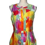 Nine West Pink and Orange Sleeveless Midi Sundress Size 8 Photo 2