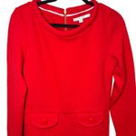 Boden Sixties Jacquard Dress Long Sleeve Holiday Christmas Red Size 6 Photo 2