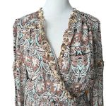 Anthropologie  Printed Ruffle Blouse Sz Small Photo 5