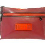 Coach  Red Carryall Pouch In Colorblock Zipper Closure Unisex Photo 0