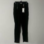 Elie Tahari  Ponte Button Leggings with Button Detail in Deep Olive, Size S, NEW Photo 2