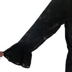 Miami  NEW black bell bottom sleeves lace faux wrap medium romper Photo 3