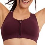 Jockey High Impact Zip Front Wireless Sports Bra Burgundy Women’s Small S Purple Photo 1