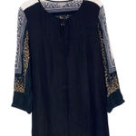 Avenue VIP Knit Black Blouse With Animal Print Photo 0