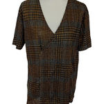 ZARA Top Small Brown Short Sleeve Casual Classic Neutral Essential Photo 0