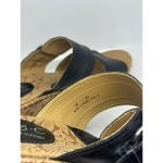 BOC Black Leather Cork Wedge Sandals Buckle Heels C19003 Women Size 10 Photo 3