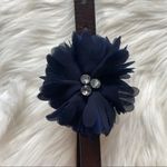 Hollister 🌺🌺 Leather Belt with Decorative Blue Flower and Gemstones Photo 3