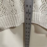 Free People NWT  Eloise Ivory Pointelle Puff Sleeve Sweater Top size small Photo 5
