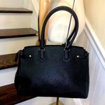Henri Bendel CARLYLE Caviar Tumbled Black Leather Satchel Tote Crossbody Photo 1