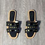 Womens Shu Shop Donatella Sandal Black Color with Gold Size 7 1/2 Photo 0