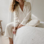 Jenni Kayne  Playa Gauze Buttoned Down Collared Top Long Sleeve White XS Photo 0