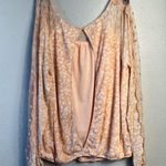 Gimmicks by BKE bohemian Pink Ruffled Flutter Sleeve Blouse sz XL crochet Photo 6