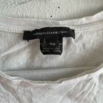 French Connection  Top White Leopard Pocket Oversized Cropped T-Shirt Sz XS EUC Photo 4