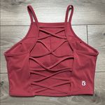 Buffbunny Collection Buffbunny Ivy Long Line Crop Lace Up Sports Bra Red Size Small Photo 1