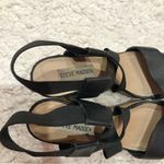 Steve Madden Steve Madden Terorr Leather Strappy Cork Wedge Heels Black 6.5 Photo 4