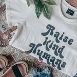 Blank Paige NWT  "Raise Kind Humans” Graphic Short Sleeve Tee | Medium | Ivory Photo 1